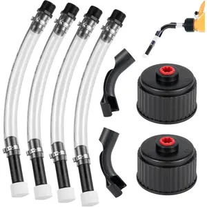 Gas Cans Hose Kit, 4 Racing Vp  Jug Hoses with 2 benders and 2 caps, Racing Jugs Hose Quick Fill Spout Replacement, for Gas Cans, Racing Vp  Jug and 5/5.5 Gallon Jugs