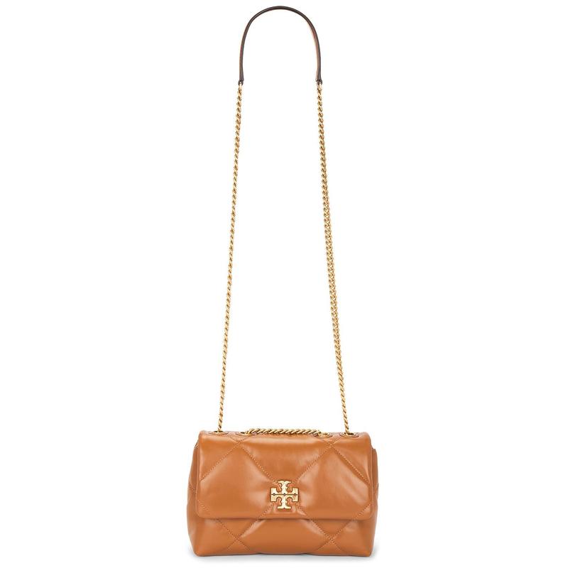 Tory Burch Kira Diamond Quilt Small Convertible Shoulder Bag in Classic Chestnut
