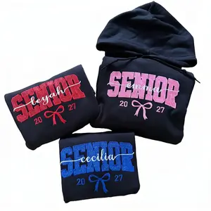 (MESSAGE ME YOUR COLOR) Senior Custom Name Sweatshirt 2027 , Graduation Gift for Her, Senior Girl Shirt, Senior Cotton Womenswear