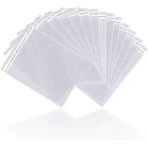 200 Pcs 5-1/2'' x 7-1/2'' Self Sealing Clear Cellophane Bags, Fit 5 X 7 Inch Cards Photos, A6 A7 Envelopes Candy, Self Adhesive for Packaging Gifts Cookies