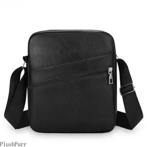 Men's Soft Leather Compact Business Sling Backpack - Zip-Closure, Lightweight, Durable Modern Crossbody Shoulder Bag for Business Commute, Travel