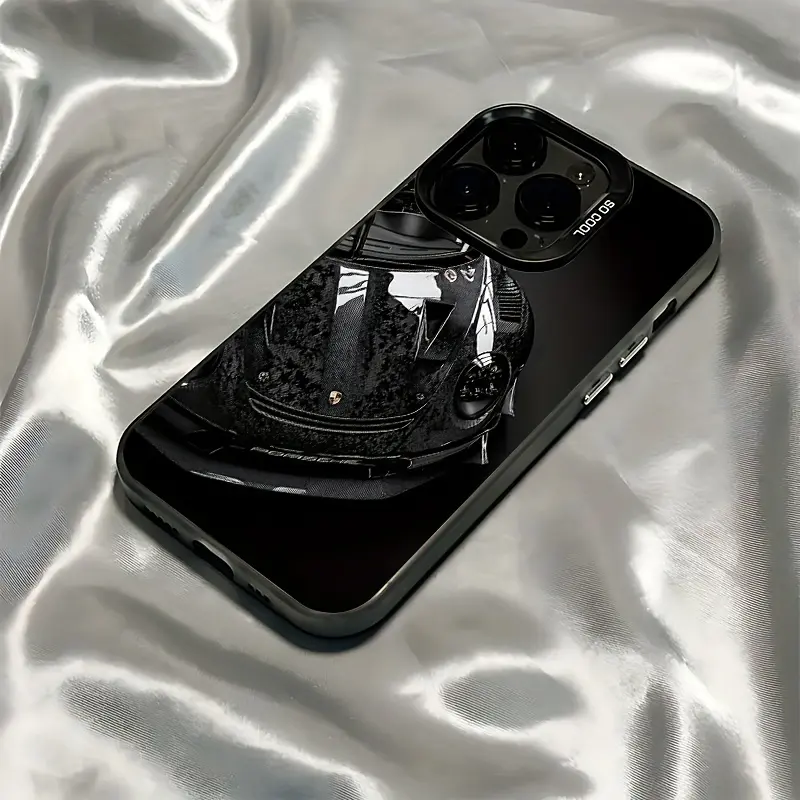Luxury Porsche Letter Pattern Frosted TPU Plastic Shockproof Smartphone Protector Case - Drop-Proof Cover Compatible with Various iPhones:17,16E,16,15,14,13,12,11 Mini/Pro/Max,Air,X,XR,XS Max,8,7 Plus, Iphone 17