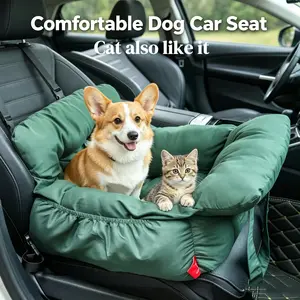 Mochi Breathable Dog Car Booster Seat for Spring & Summer, with Adjustable Safety Harness, Handheld-Shoulder Strap, Fits Front & Back Car Seats Portable Pet Basket outdoorfun travelessentials small-medium