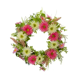 Northlight Chrysanthemum and Berry Floral Spring Wreath