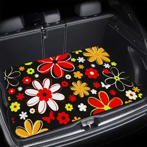 [Christmas Gift] Durable Trunk Mat With Full Floral Print, Suitable For In-Car Use, Enhances Driving Comfort, Suitable For Trucks, Cars, SUVs, Christmas Gift