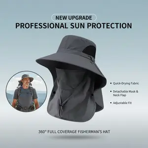 Spring/Summer Fisherman's Hat Detachable Outdoor Fishing Face Covering Neck Protection Sun Hat
