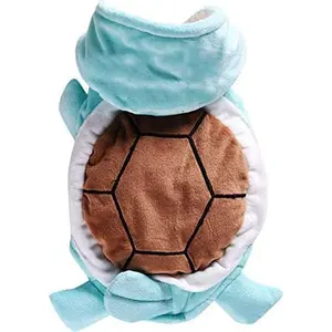 Dog Cat Halloween Costumes - Pet Turtle Cosplay Clothes, Adorable Flannel Tortoise Puppy Pajama Outfit, Soft Velvet Christmas Doggie Hoodies, Funny Fleece Sweater for Small Medium Large Dogs, Small