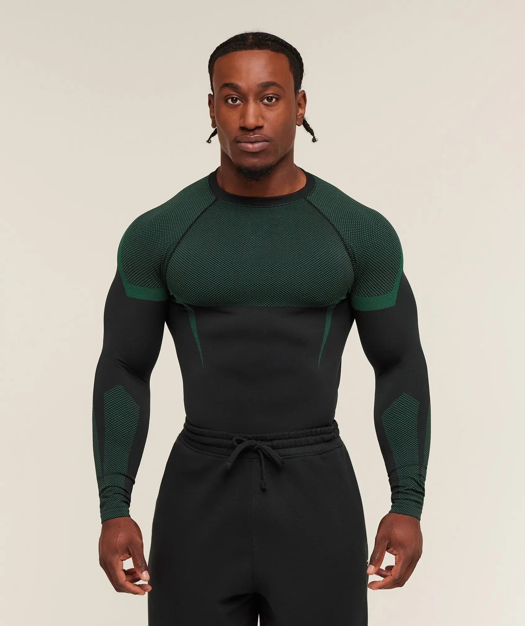 (CLEARANCE) Onyx Men's Onyx Seamless Gym Long sleeve Shirt, Athletic Workout Shirt, Performance Activewear, Men's Workout T-Shirt