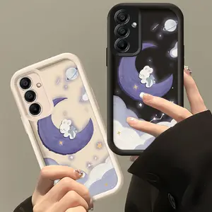 A Moon Rabbit Dream Design Pattern Phone Case, TPU Shockproof Full Protection Case, Suitable for Samsung S21/22/23/24/25/NOTE20 PLUS ULTRA FE A13/14/15/16/17/33/34/35/36/52/53/54, Ideal Gift for Friends and Family, T157