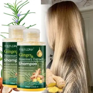 2 bottles of 100ml ginger shampoo, rich in ginger, Moroccan oil, keratin, and rosemary - deeply cleanses and moisturizes, nourishes dry hair, reduces breakage, suitable for all hairstyles, suitable for both men and women