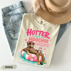 Comfort Colors Hoochie Coochie TShirt, Leopard Summer, Leopard TShirt, Trending Catch Phrase T-Shirt, Lake Viral, Girly, Boutique Graphic Tee Gift