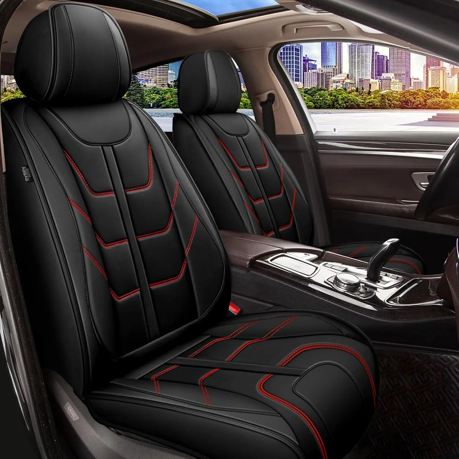 5-Seat Faux Leather Full Set Car Seat Cushion Protectors - Waterproof, Airbag-Safe, Easy-Install, High-Fit, Wear-Resistant Car Accessories for Chevrolet/Chevy Equinox 2007-2026 Automotive Interior Accessory