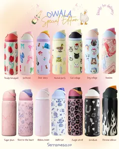 Owala 32 oz - Multiple color pattern options, large-capacity new insulated cup water bottle, portable straw water bottle.