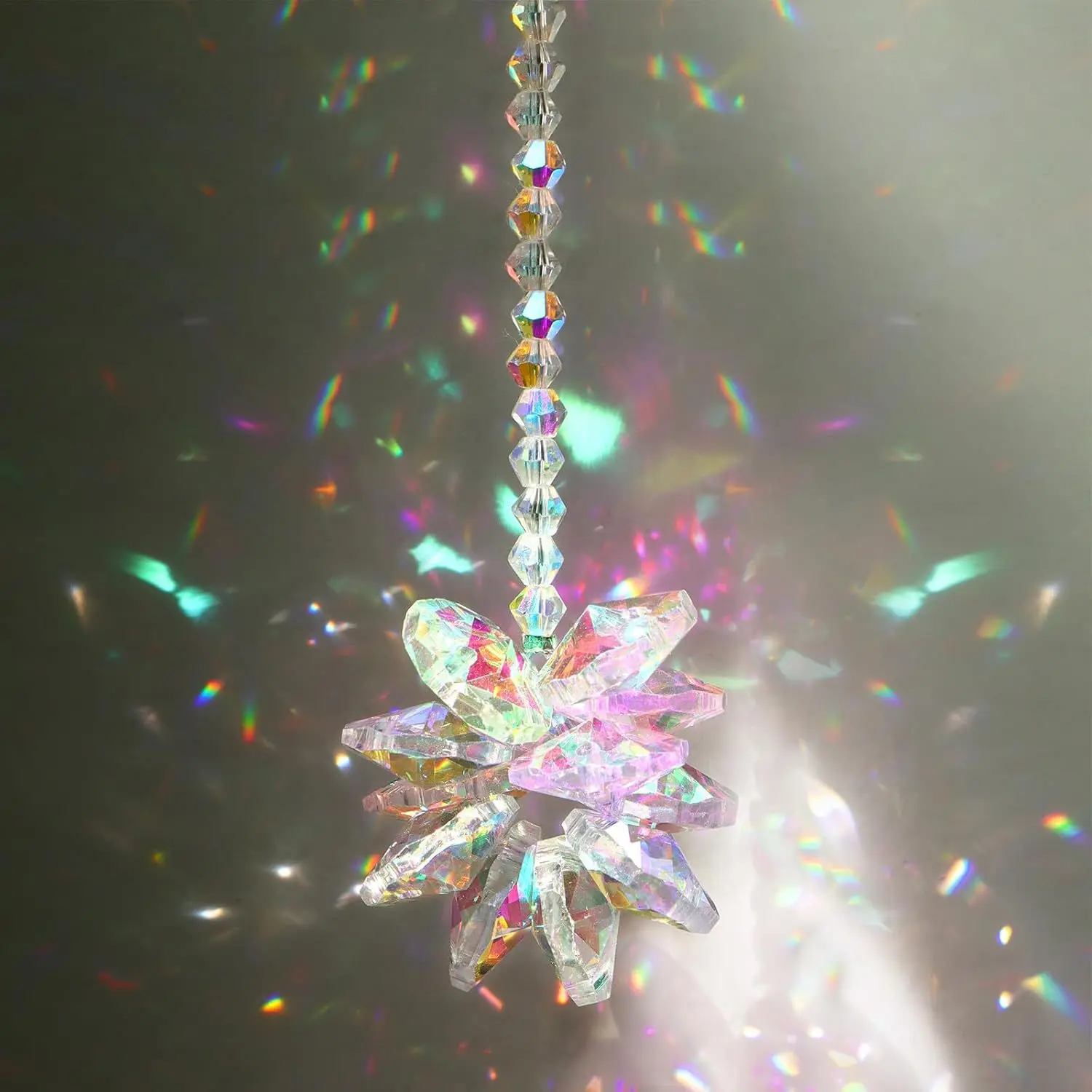 1pc Octagonal Bead Snowflake Ornament, Hanging Ornament, Home Decor Ornament, Festive Winter Decor, Geometric Ornaments, Unique Holiday Decoration, Perfect Gift Idea for Christmas & New Year