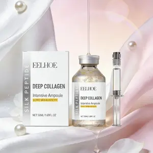 Deep Collagen Silk Peptide Hyaluronic Acid Intensive Lifting Ampoule Tighten Skin Elasticity Enhanced Reduce Fine Lines and Wrinkles Face Serum