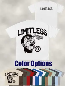 Limitless Vintage Cartoon Short Sleeve Loose Fit T-Shirt, Summer Casual Fashion Round Neck Tee, Multicolor, Men's Clothing