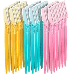 60 Pieces Eyebrow Razor Shaver Dermaplaning Tool Hair Shavers for Women and Man Face Microblades Shaper Trimmer with Precision Cover Skincare Party Favors