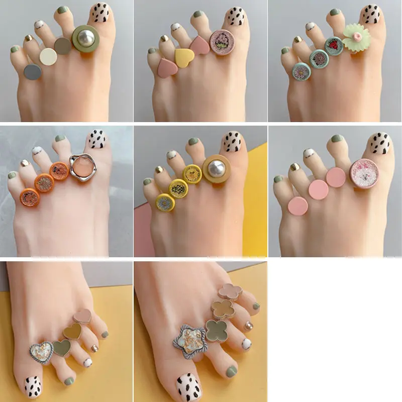 Nail Soft Waterproof Silicone Toe Separator Nail Toe Separator Summer Candy Color Finger Splitter