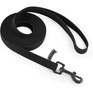 5ft Black Long Leash - Waterproof Training Dog Leash for Recall, Swimming, Camping, Beach, Hunting, Walking