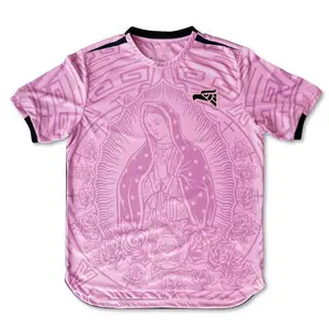 2026 Mexico Guadalupe Pink/White/Mint Color Soccer Jersey, Unisex Soccer Jersey For Couple Matching, Vintage Streetwear Soccer Jersey, Perfect Gifts, Sports Top, Gym Athletic Clothes
