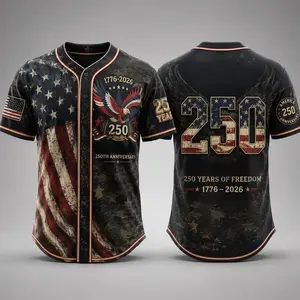 America 250th Anniversary Baseball Jersey, USA Jersey, 1776 2026 Patriotic Shirt, 4th of July Gift, Freedom Jersey Comfortable to wear, a must-have for game days and holidays