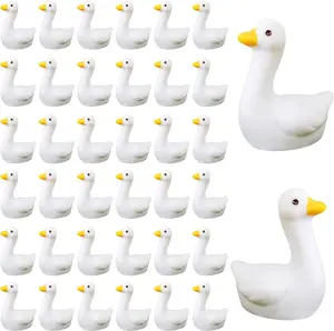 50 count Mini  Gooses   Figurines - Handcrafted Small Desk Goose Decor for Cake Toppers, DIY Crafts,  Landscape Ornaments, Miniature Geese  Statues to  (50)