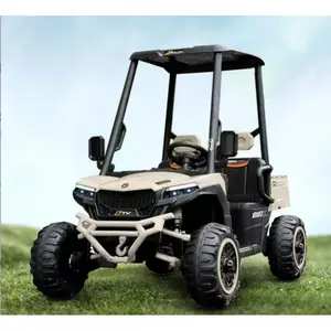 24V Kids Golf Cart gift for kids c , 4WD 2 Seater Ride on Car W/Sun Shade, Storage Trunk & Remote Control, Electric Vehicle W/LED Lights, Realistic Sounds & Wireless Connection, Gift Boys Girls 3-7