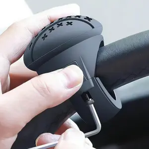 New Generation Silicone Anti-Slip Steering Wheel Knob | 360° Smooth Rotation | Universal for Cars, Trucks, Boats, Tractors | Easy to Install (Black)