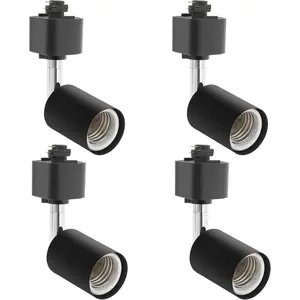 Track Lighting Heads H Type Track Light Fixtures Adjustable Rotatable Compatible H Type 3-Wire Single Circuit Track Systems for PAR20, R20, PAR30, BR30, BR40, PAR38 Light Bulb(Black, E26)