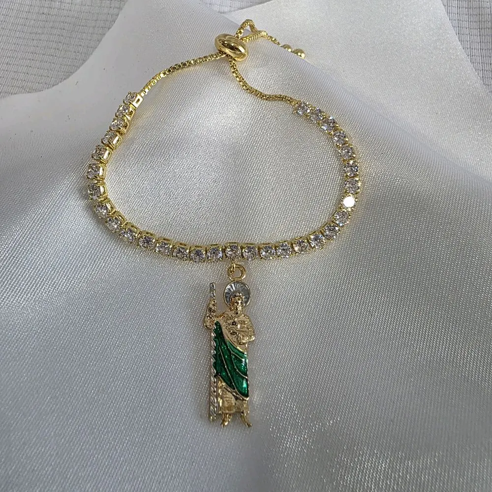 San judas ,virgencita, brillos beautiful bracelet