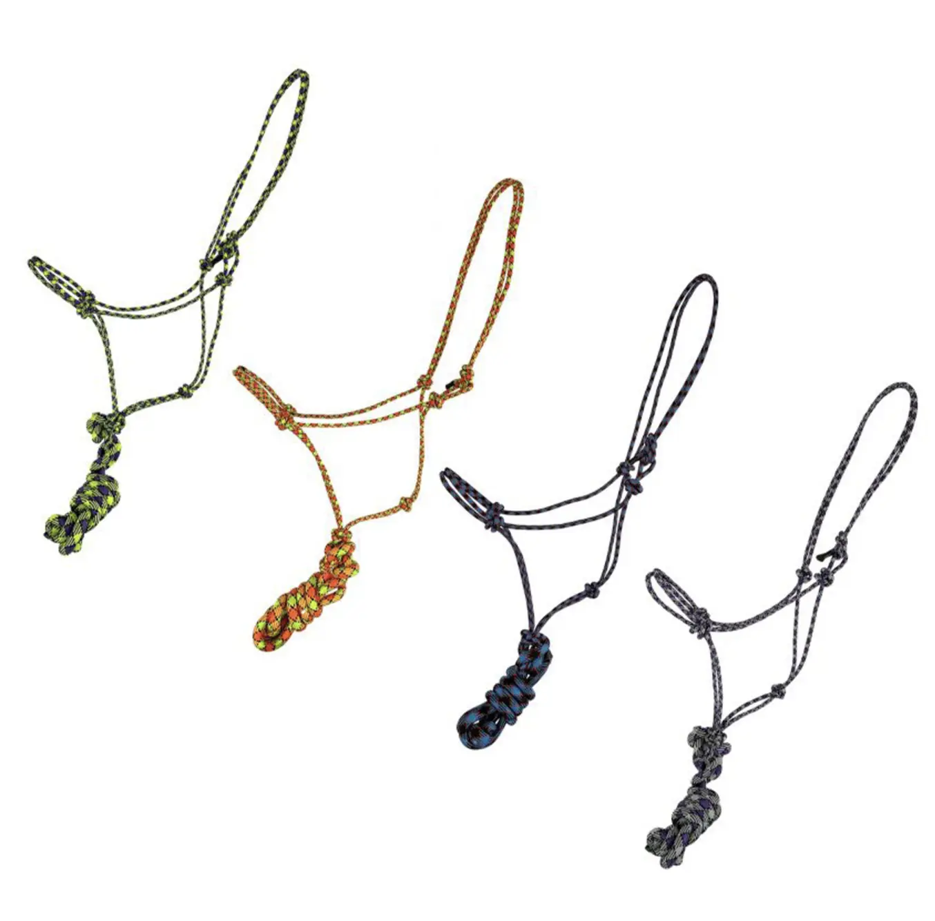 Horse size Stiff rope knot halter with matching removeable lead