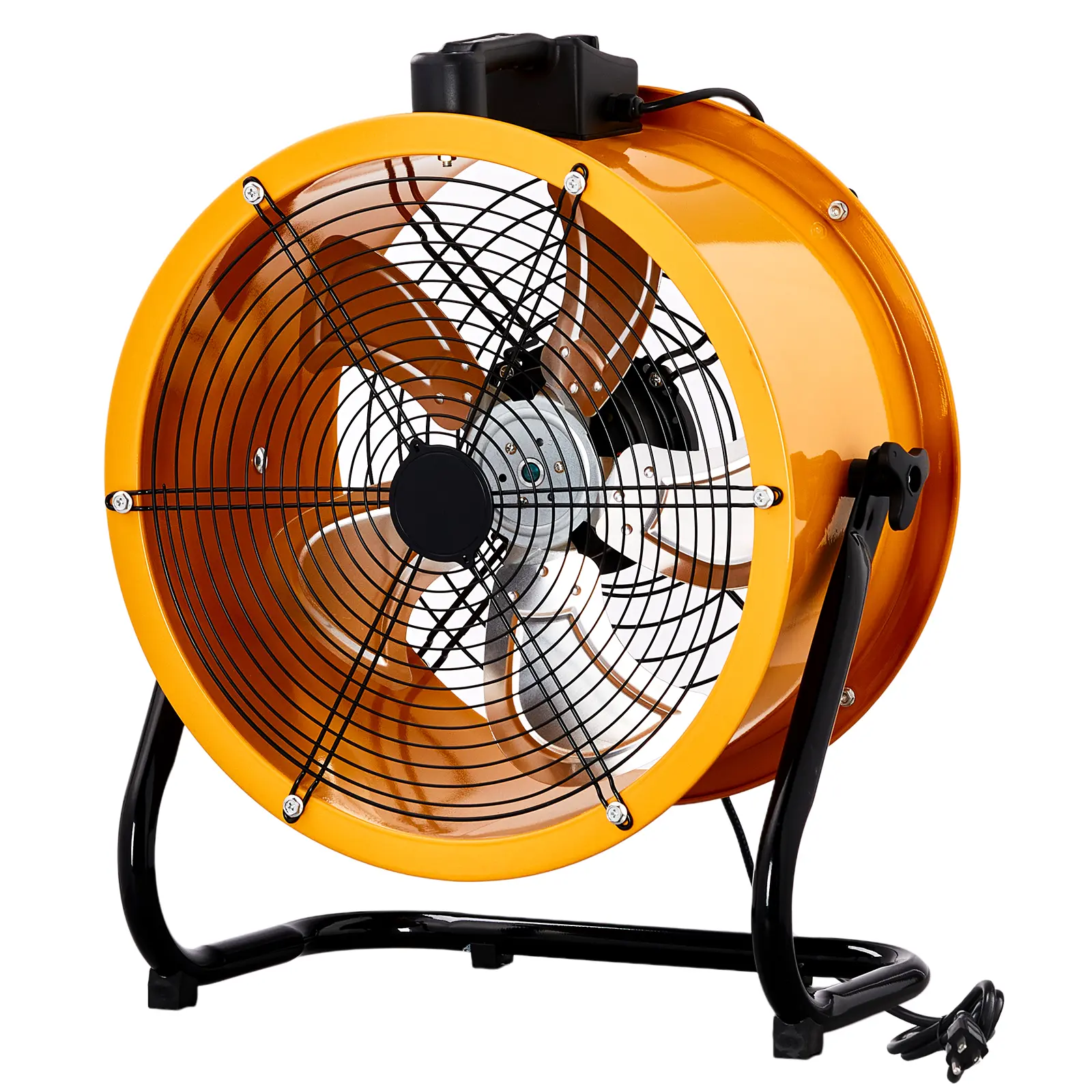 18 Inch Industrial Barrel Fan US 110V 218W Heavy Duty Floor Fan with Portable Handle, Copper Motor 3 Speed Air Circulation Fan for Garage Workshop Warehouse