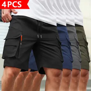 4-Pack Men’s Quick-Dry Casual Shorts – Lightweight, Breathable Summer Outdoor Shorts with Secure Zippered Pockets, Stretch Athletic Shorts for Workouts, Hiking, Running, Golf, and Everyday Wear