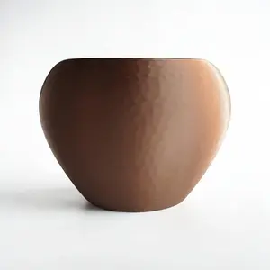 Planter, Self Watering Plant Pot with Inner Liner, Hammered Copper Style