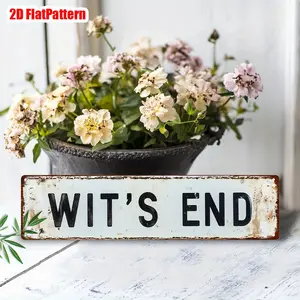 Wit's End Metal Sign, Rustic Design, Fun Street Sign, Door Hanging Sign, Home Decor, Room Decor, Wall Decor, Restaurant Decor, Bar Decor, Cafe Decor, Garage Decor, Farmhouse Decor