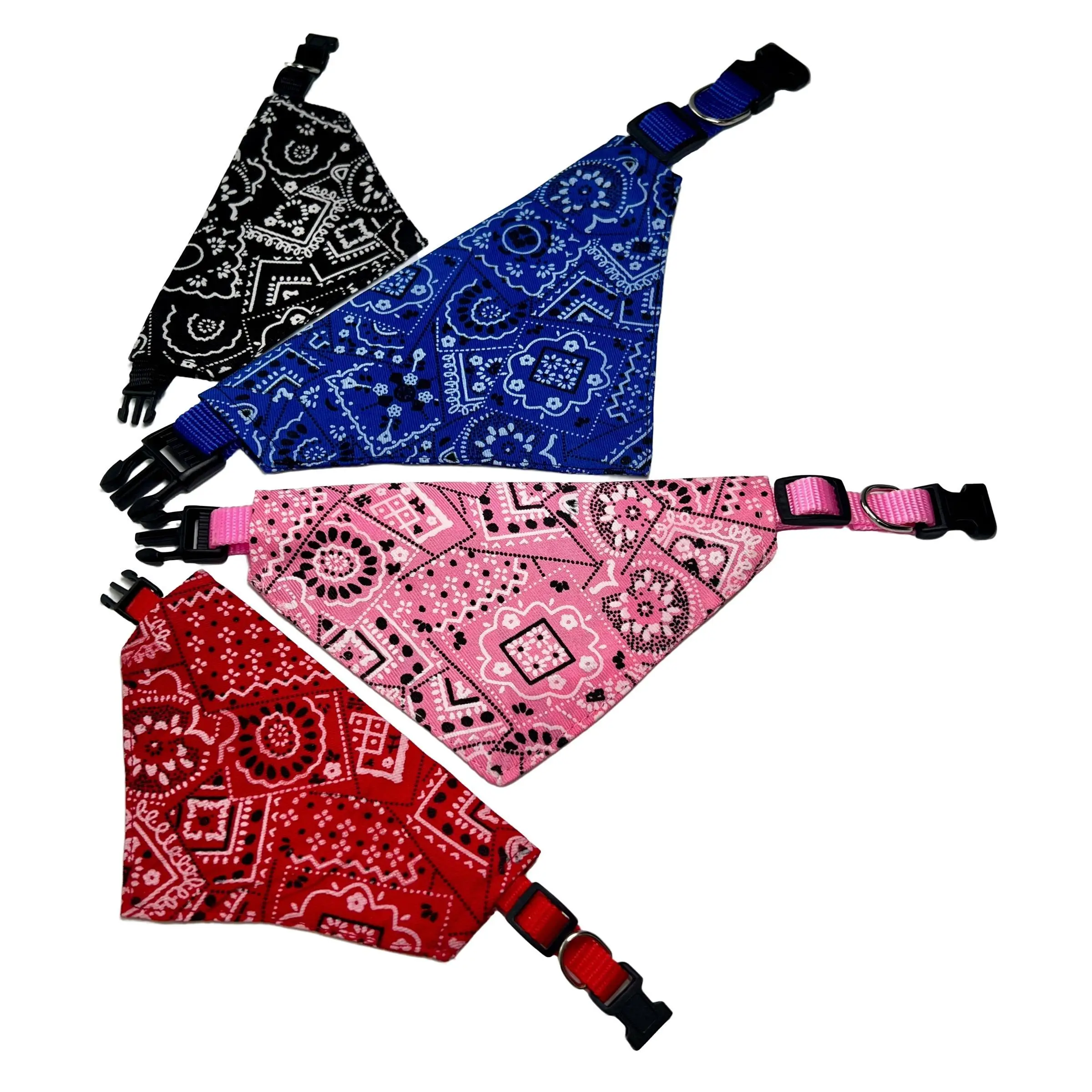 Adjustable Pet Bandana with Decorative Collar, Soft Polyester Material, Multi-Color Options, Comfortable Design for Small Dogs and Cats