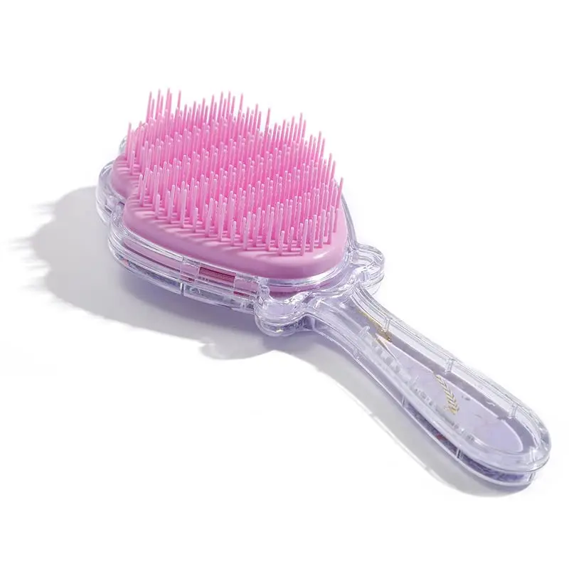 Mermaid Shell Detangler Brush with Glitter Sequins - Pain-Free Gentle Comb for Girls & Kids, Waterproof Anti-Breakage Hair Tool for All Hair Types, Travel Size, Any, All Types, Less Frizz, Tangle Free, Plastic Pins, Comfortable, Detangling, Female, Oval,