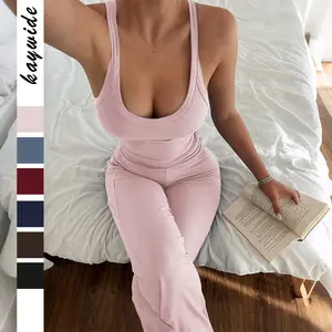 Soft Sleeveless Tank + Wide Leg Pants Matching Set – Buttery Loungewear for Casual Daily & Athleisure"