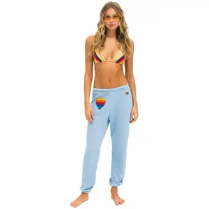 RAINBOW HEART STITCH SWEATPANTS - ICE