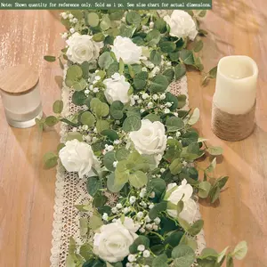 Artificial Rose Flower Vine, 1-Piece Faux Floral Garland for Romantic Wedding and Home Decor, Dining Table Centerpiece, Artificial Flower Arrangements