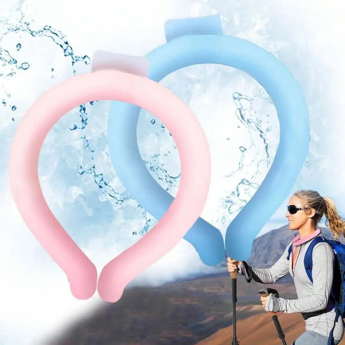 2pcs Neck Cooler Ice Cold Ring, Wearable Cooling Tube  For Extremely Hot Weather & Summer Heat, For Outdoor Workers, Sports,Freezes Naturally At 28 Degrees Celsius Multicolor
