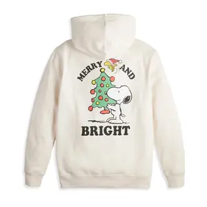 Peanuts Snoopy Woodstock Men's Hoodie Merry & Bright Front & Back Design