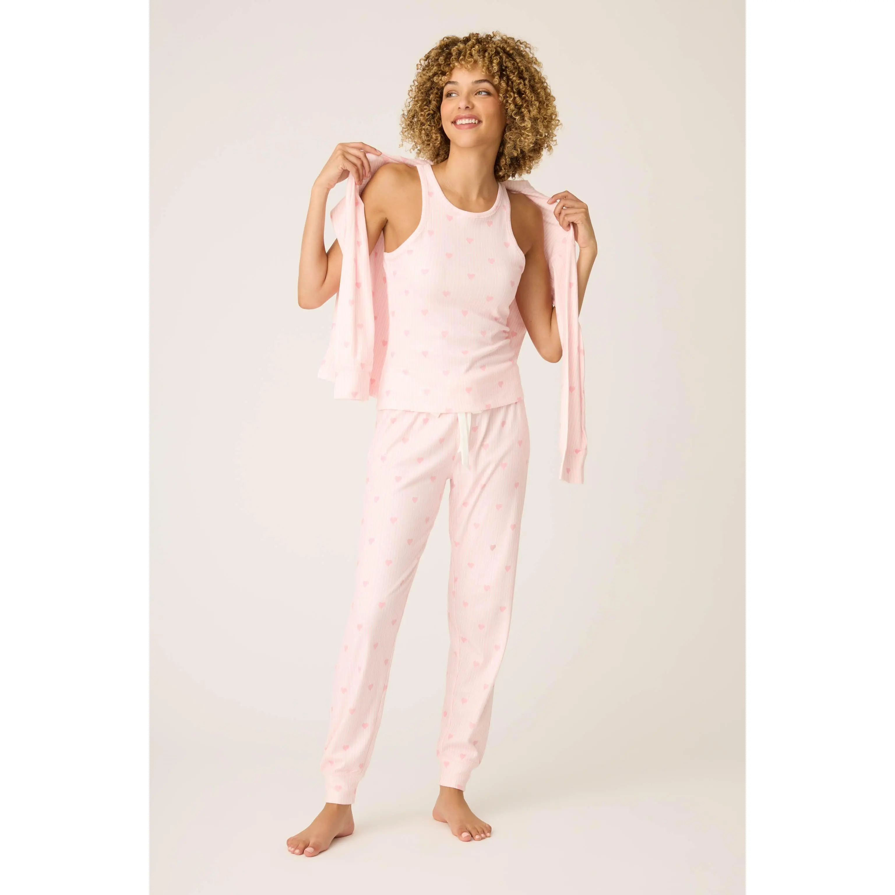 Pointelle Essentials Ditsy Heart 4-Piece Loungewear Set