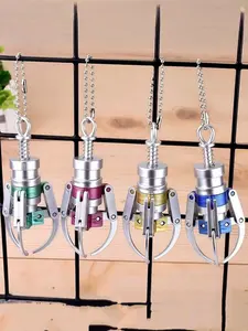 4pcs Mini Claw Keychain Stress Relief Toy, DIY Car Key Ring Holder, Cute Cartoon Design Accessory for Kids & Adults