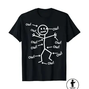 Humorous Chronic Pain Awareness T Shirt for Summer Casual Wear Round Neck Short Sleeve Machine Washable Everyday Top WE4