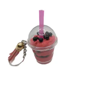 Light cherry blueberry shake Keychain