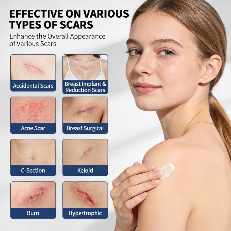 NovacaraX Medical Grade Silicone Scar Treatment Cream - Advanced Fade for Keloids C-Section Surgical Burns & Acne Marks - Safe for Adults Kids & Pregnant Women - FDA-Recommended Formula