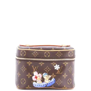 Pre-owned Louis Vuitton Canvas Coated Toiletry Bags Nice Vanity Case Limited Edition Vivienne Xmas Monogram Canvas Mini by Rebag