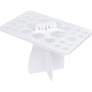 Crystal Clean Makeup Brush Drying Rack - White Organizer with Circular Slots for Efficient Brush Drying & Cosmetic Cleansing