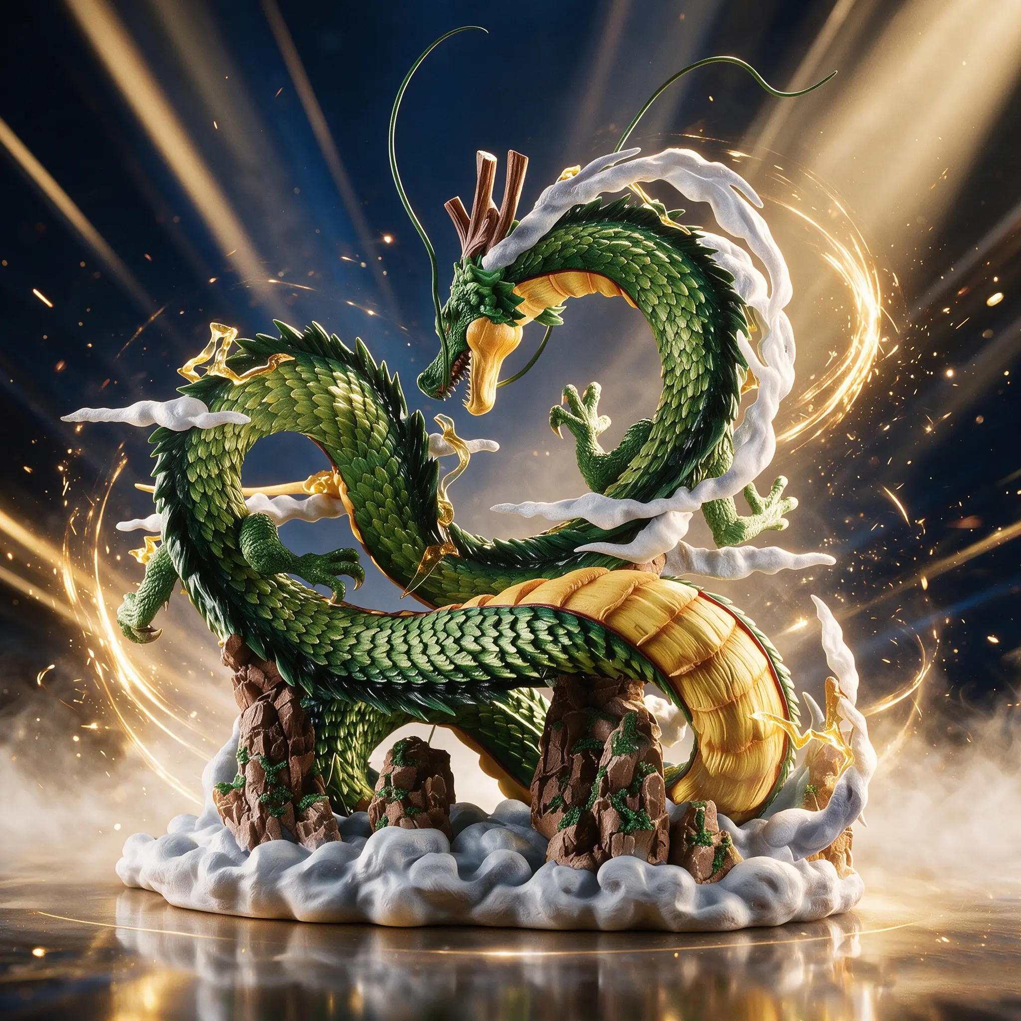 DLDA 24CM Dragon Sculpture Figurine, Detailed PVC Dragon Model Ornament, Gift Box Packed Home Desktop Decoration, Holiday & Collector Gift